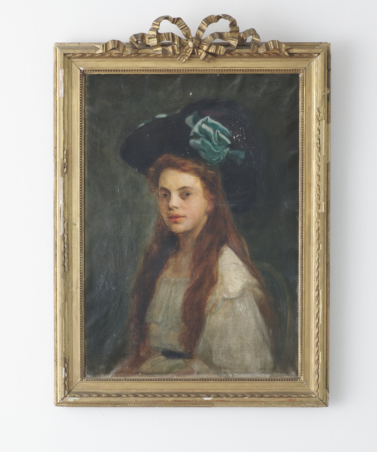 VICTORIAN PORTRAIT PAINTING OF A YOUNG WOMAN